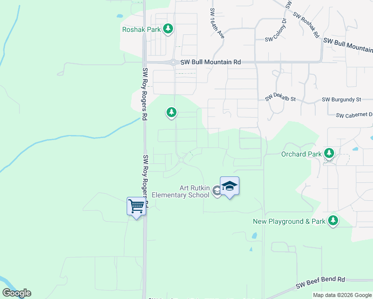 map of restaurants, bars, coffee shops, grocery stores, and more near in Tigard