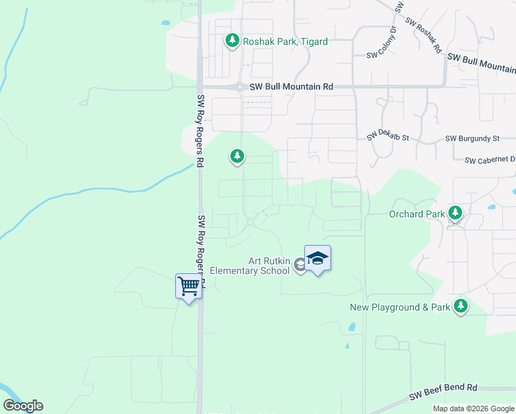 map of restaurants, bars, coffee shops, grocery stores, and more near in Tigard