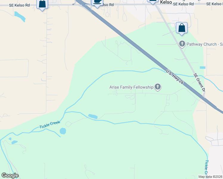 map of restaurants, bars, coffee shops, grocery stores, and more near 33789 Southeast Jarl Road in Boring