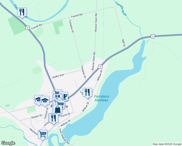map of restaurants, bars, coffee shops, grocery stores, and more near 3801 Eastern Avenue in Parrsboro