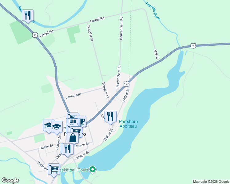 map of restaurants, bars, coffee shops, grocery stores, and more near 1 Beaver Dam Road in Parrsboro