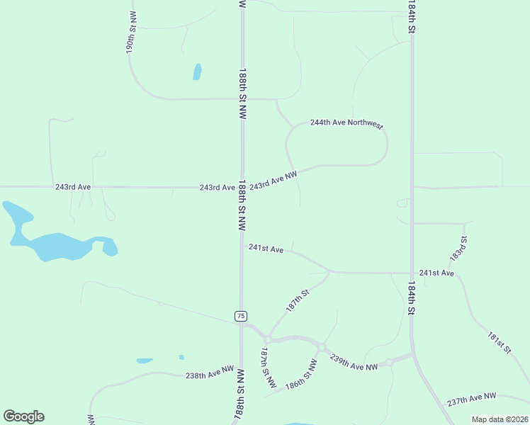 map of restaurants, bars, coffee shops, grocery stores, and more near 18757 243rd Avenue Northwest in Big Lake