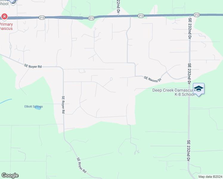 map of restaurants, bars, coffee shops, grocery stores, and more near 21915 Southeast Edward Drive in Damascus