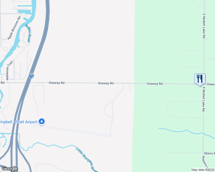 map of restaurants, bars, coffee shops, grocery stores, and more near 5151 Onaway Road in Indian River