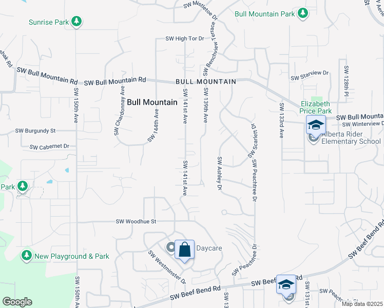 map of restaurants, bars, coffee shops, grocery stores, and more near 15004 Southwest 141st Avenue in Portland