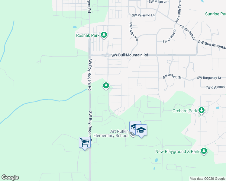 map of restaurants, bars, coffee shops, grocery stores, and more near 16684 Southwest Darling Lane in Sherwood