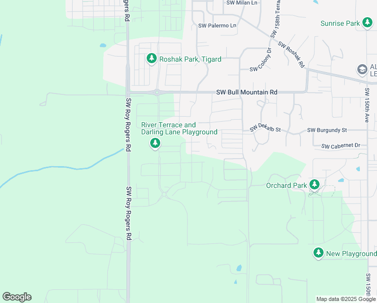 map of restaurants, bars, coffee shops, grocery stores, and more near 14993 Southwest 164th Avenue in Tigard