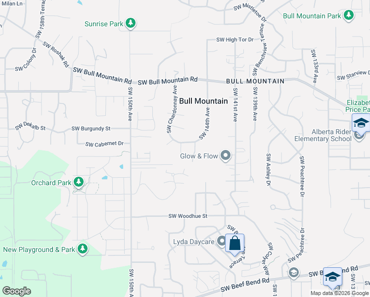 map of restaurants, bars, coffee shops, grocery stores, and more near 15030 Southwest Chardonnay Avenue in Tigard