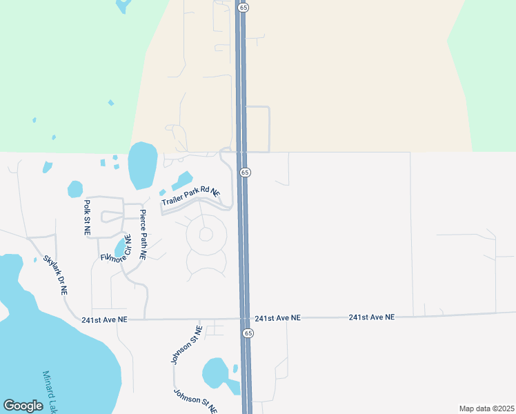 map of restaurants, bars, coffee shops, grocery stores, and more near 24355 Minnesota 65 in East Bethel