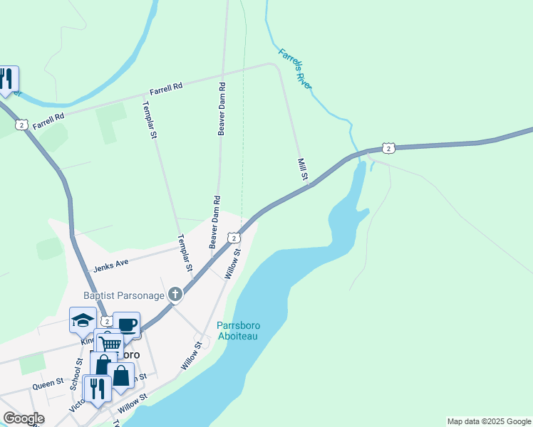 map of restaurants, bars, coffee shops, grocery stores, and more near Eastern Avenue in Parrsboro