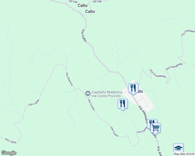map of restaurants, bars, coffee shops, grocery stores, and more near 39 Via Marchiorette in Provincia di Vicenza