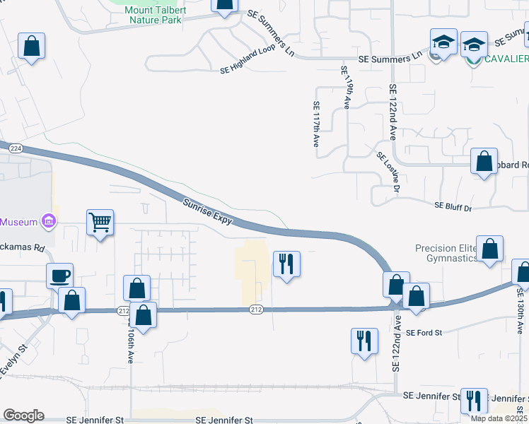 map of restaurants, bars, coffee shops, grocery stores, and more near in Happy Valley