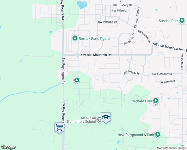 map of restaurants, bars, coffee shops, grocery stores, and more near 14837 Southwest 164th Avenue in Portland
