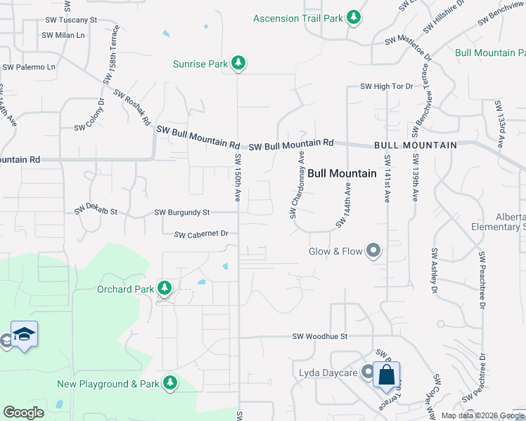 map of restaurants, bars, coffee shops, grocery stores, and more near 14873 SW Burgundy Ct in Tigard