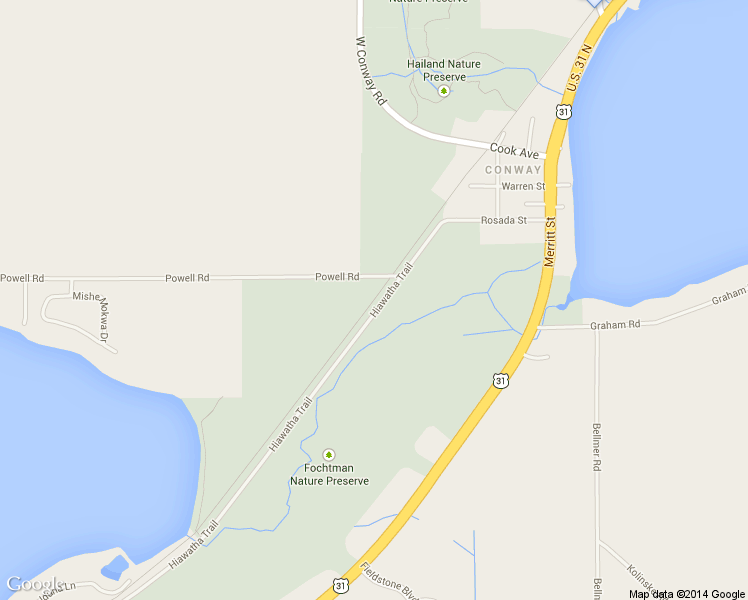 map of restaurants, bars, coffee shops, grocery stores, and more near Petoskey to Mackinaw Trail in Emmet County
