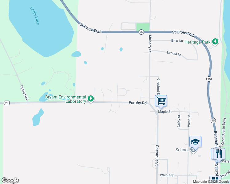 map of restaurants, bars, coffee shops, grocery stores, and more near 909 Gable Street in Taylors Falls