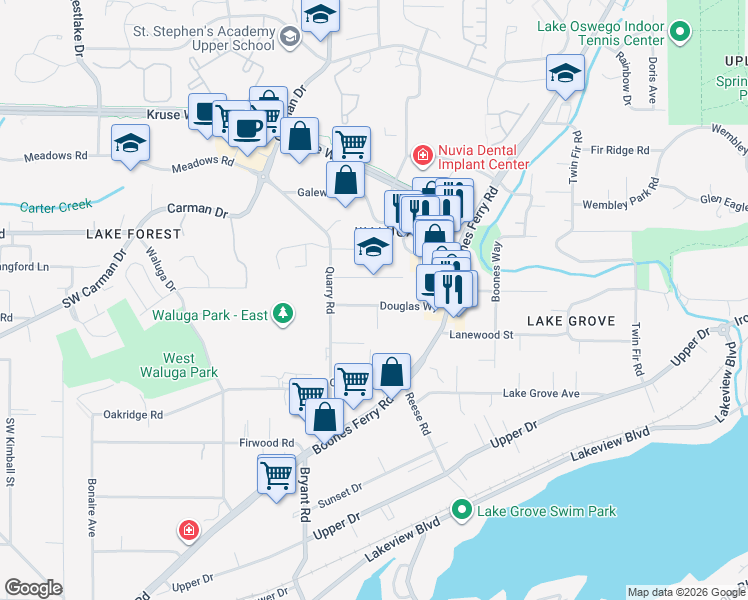 map of restaurants, bars, coffee shops, grocery stores, and more near in 