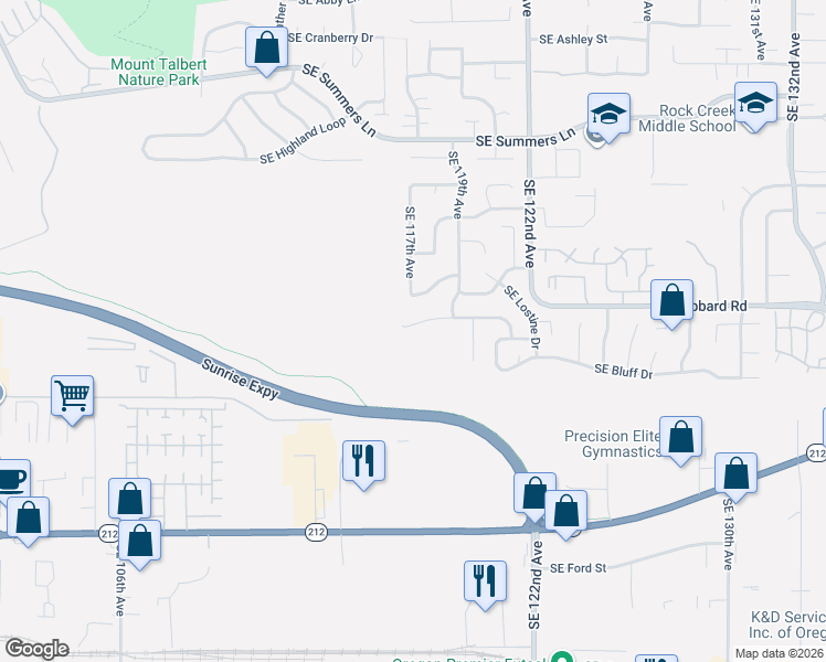 map of restaurants, bars, coffee shops, grocery stores, and more near 15023 Southeast Diamond Drive in Clackamas County