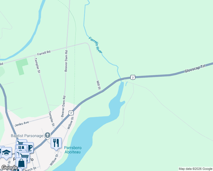 map of restaurants, bars, coffee shops, grocery stores, and more near 3524 Eastern Avenue in Parrsboro
