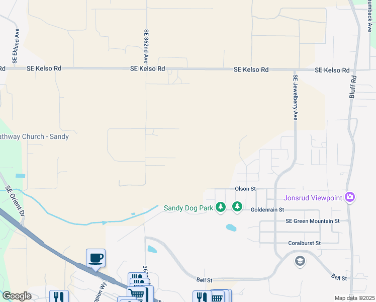map of restaurants, bars, coffee shops, grocery stores, and more near 15080 Southeast 362nd Avenue in Boring