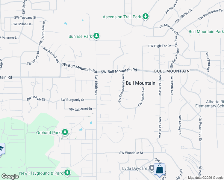 map of restaurants, bars, coffee shops, grocery stores, and more near 14692 Southwest 148th Terrace in Portland