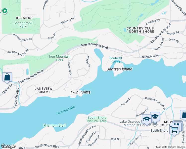 map of restaurants, bars, coffee shops, grocery stores, and more near 1573 View Lake Court in Lake Oswego