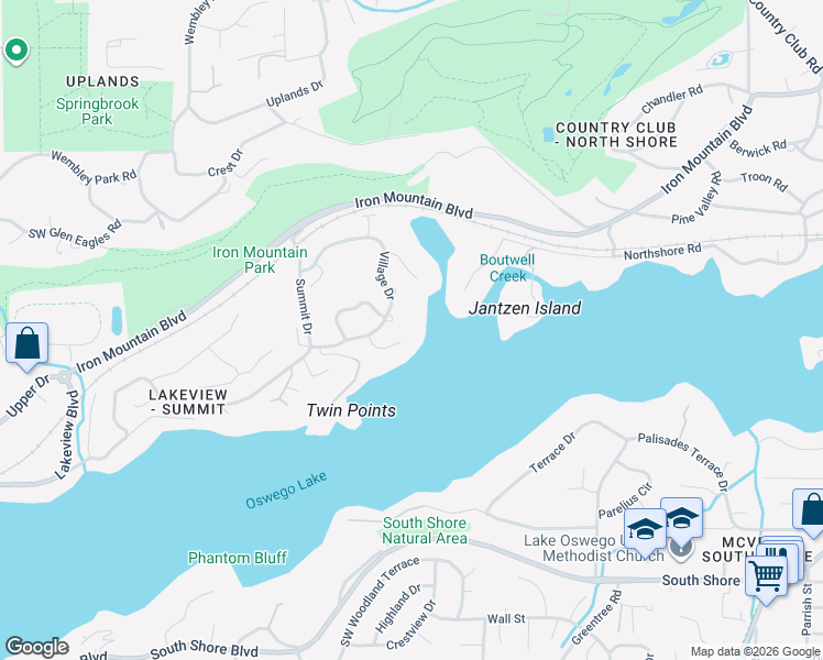 map of restaurants, bars, coffee shops, grocery stores, and more near 1573 View Lake Court in Lake Oswego