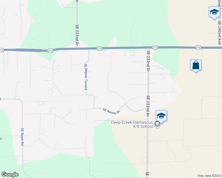 map of restaurants, bars, coffee shops, grocery stores, and more near 14981 Southeast Ondo Rivera Drive in Damascus