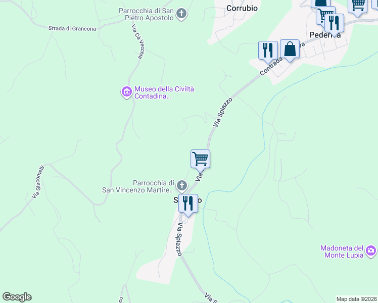 map of restaurants, bars, coffee shops, grocery stores, and more near 9 Via Casette in Spiazzo