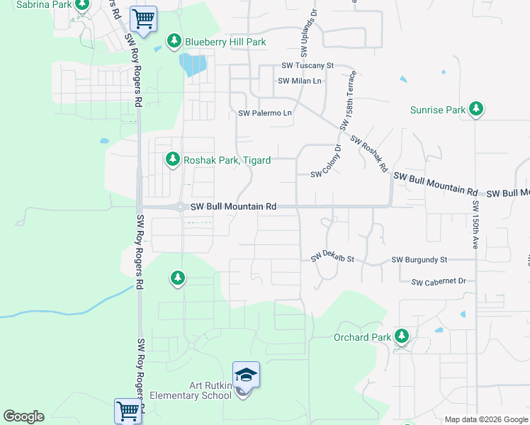 map of restaurants, bars, coffee shops, grocery stores, and more near 16247 Southwest Pollard Lane in Portland