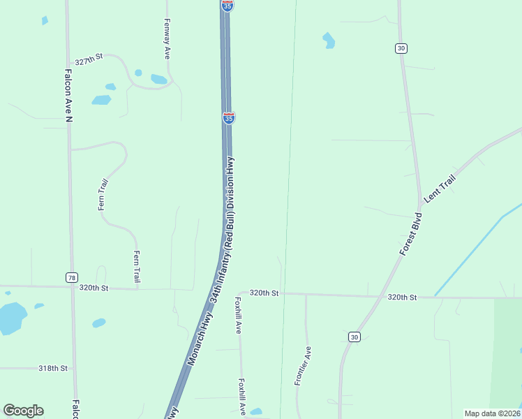 map of restaurants, bars, coffee shops, grocery stores, and more near 34416 Grand Avenue in Stacy