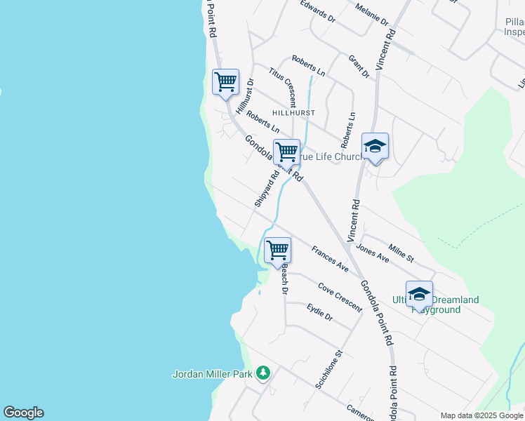 map of restaurants, bars, coffee shops, grocery stores, and more near 15 Shipyard Road in Rothesay