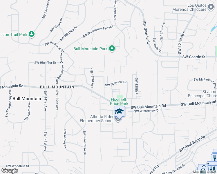 map of restaurants, bars, coffee shops, grocery stores, and more near 13164 Southwest Starview Drive in Tigard
