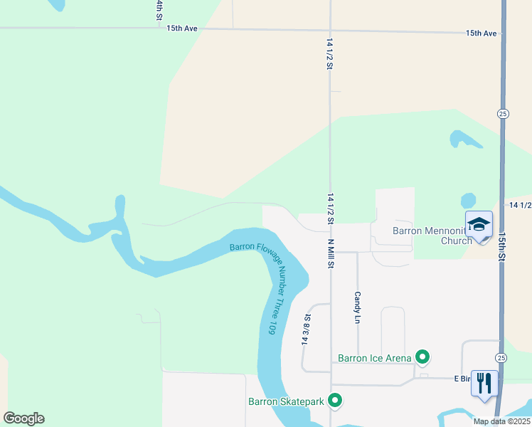 map of restaurants, bars, coffee shops, grocery stores, and more near 346 Southview Drive in Barron