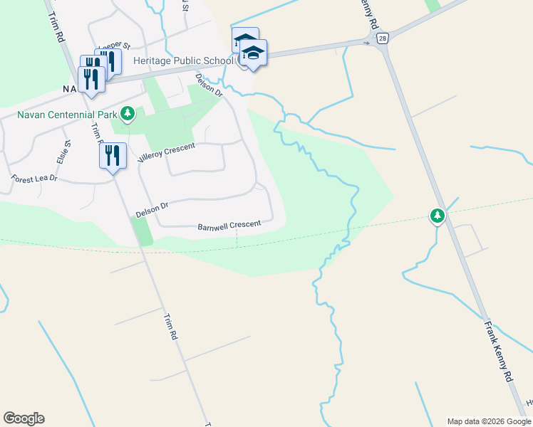 map of restaurants, bars, coffee shops, grocery stores, and more near 1269 Barnwell Crescent in Ottawa