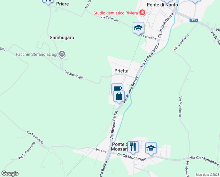 map of restaurants, bars, coffee shops, grocery stores, and more near 11 Via del Progresso in Provincia di Vicenza
