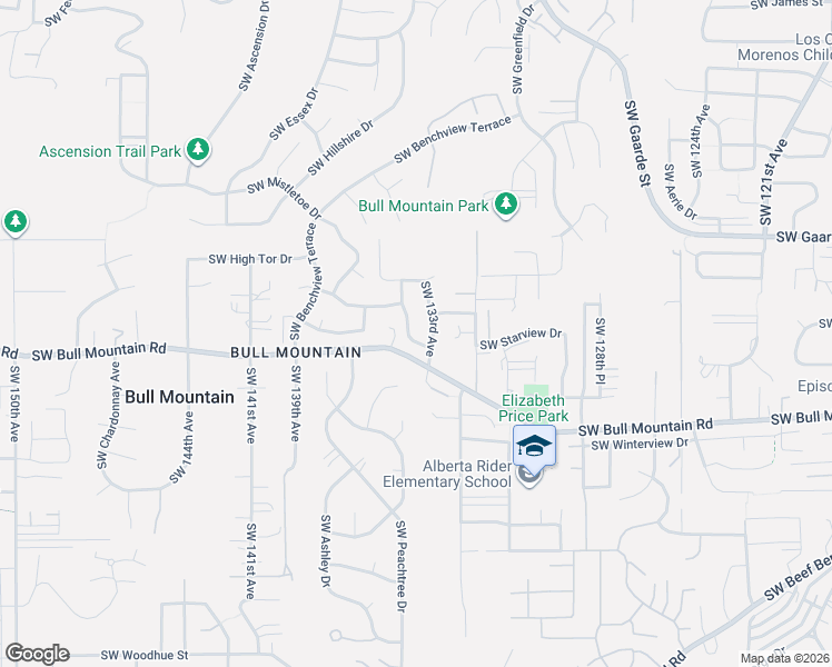 map of restaurants, bars, coffee shops, grocery stores, and more near 14362 Southwest 134th Drive in Tigard
