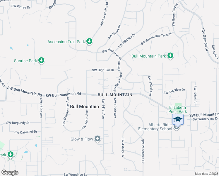 map of restaurants, bars, coffee shops, grocery stores, and more near 14025 Southwest Bull Mountain Road in Portland