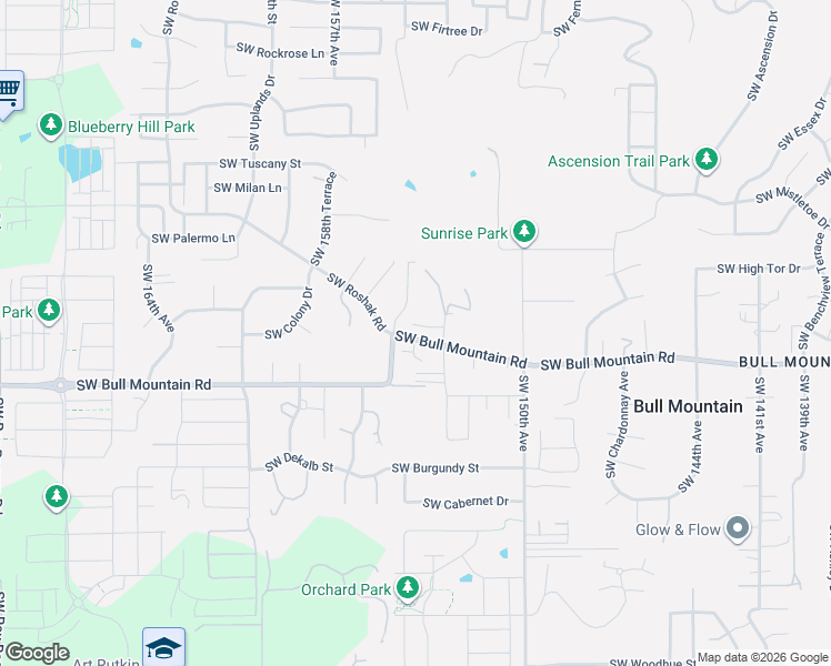 map of restaurants, bars, coffee shops, grocery stores, and more near 14180 155th Terrace in Tigard