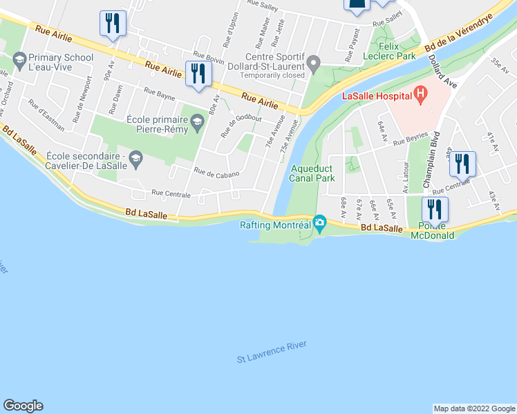 map of restaurants, bars, coffee shops, grocery stores, and more near 8971 Boulevard LaSalle in Montrã©Al