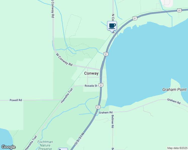 map of restaurants, bars, coffee shops, grocery stores, and more near in Conway
