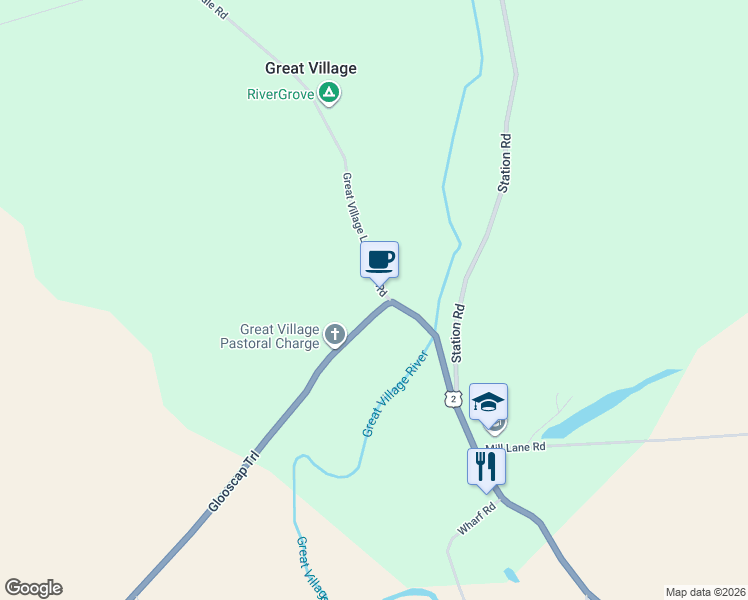 map of restaurants, bars, coffee shops, grocery stores, and more near 8729 Nova Scotia 2 in Great Village