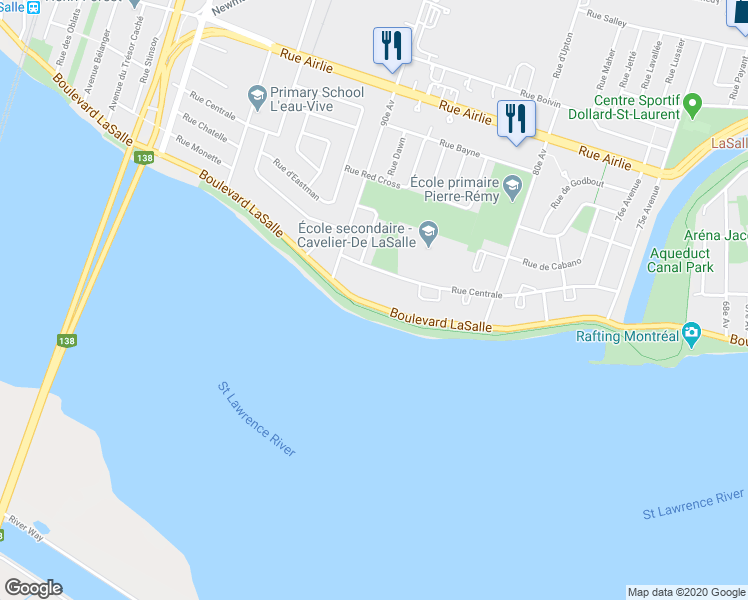 map of restaurants, bars, coffee shops, grocery stores, and more near 9251 Boulevard LaSalle in Montrã©Al