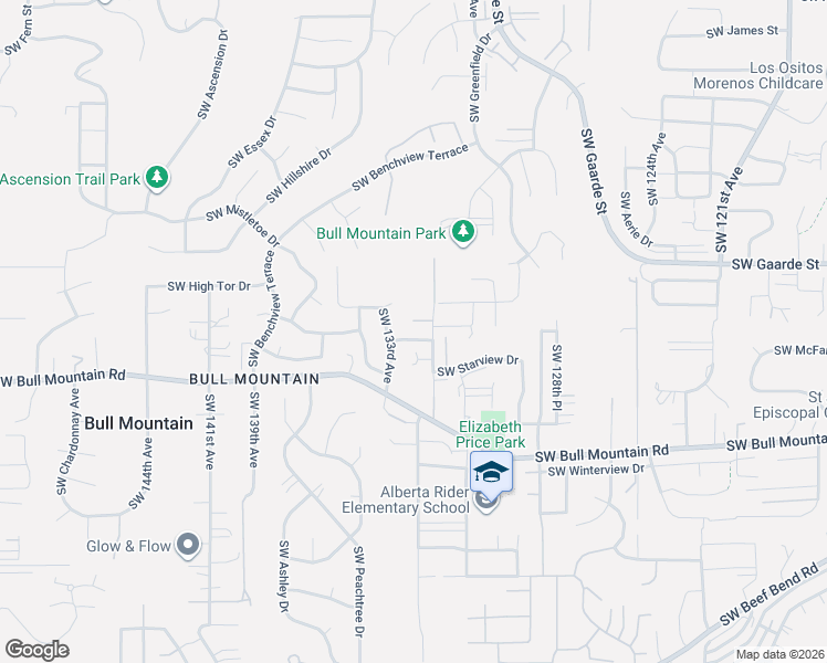map of restaurants, bars, coffee shops, grocery stores, and more near 14143 Southwest Alpine Crest Way in Tigard