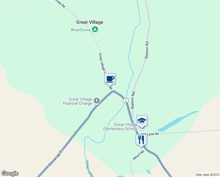 map of restaurants, bars, coffee shops, grocery stores, and more near 8729 Nova Scotia 2 in Great Village