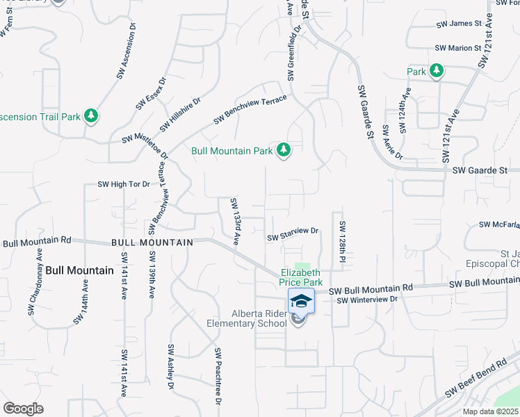 map of restaurants, bars, coffee shops, grocery stores, and more near 14143 Southwest Alpine Crest Way in Tigard