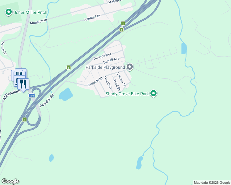 map of restaurants, bars, coffee shops, grocery stores, and more near 25 Fourth Street in Quispamsis