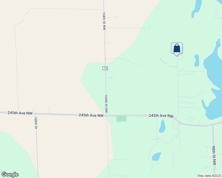 map of restaurants, bars, coffee shops, grocery stores, and more near 24605 104th Street Northwest in Zimmerman
