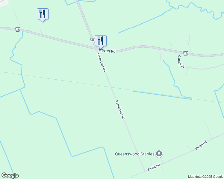 map of restaurants, bars, coffee shops, grocery stores, and more near 3308 Tenth Line Road in Ottawa