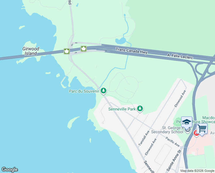 map of restaurants, bars, coffee shops, grocery stores, and more near 1 Avenue Morgan in Senneville